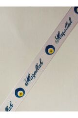 Maşallah Baskılı Grogren Kurdele 2cmx2m Beyaz