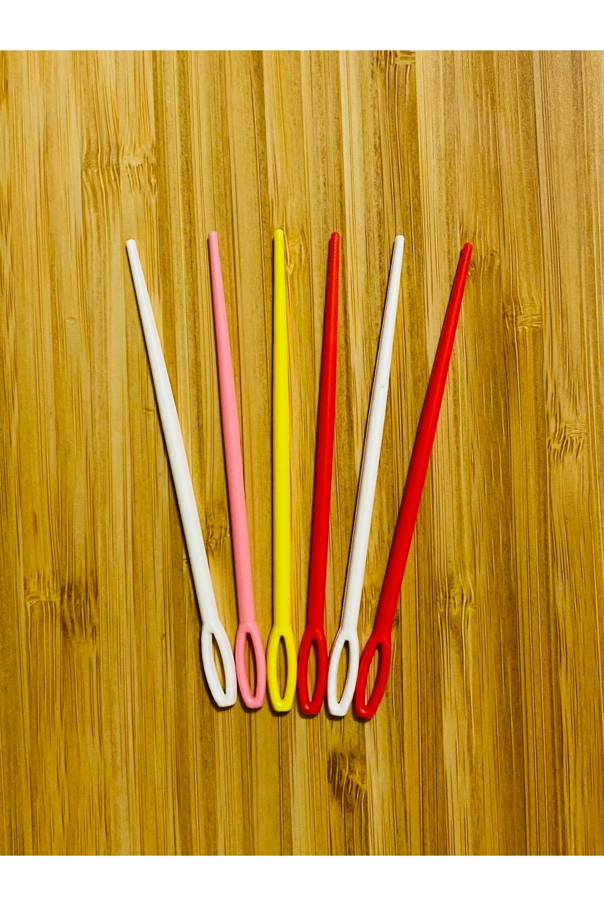 Plastik Yün Örgü Dikiş İğnesi 9cm. 6’lı Paket. Renkli. Varyant:3