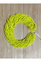 Mat Sarı 12dizi. Çekoslovakya, Adana, Hapishane Işi, Iğne Oyası Kum Boncuğu.