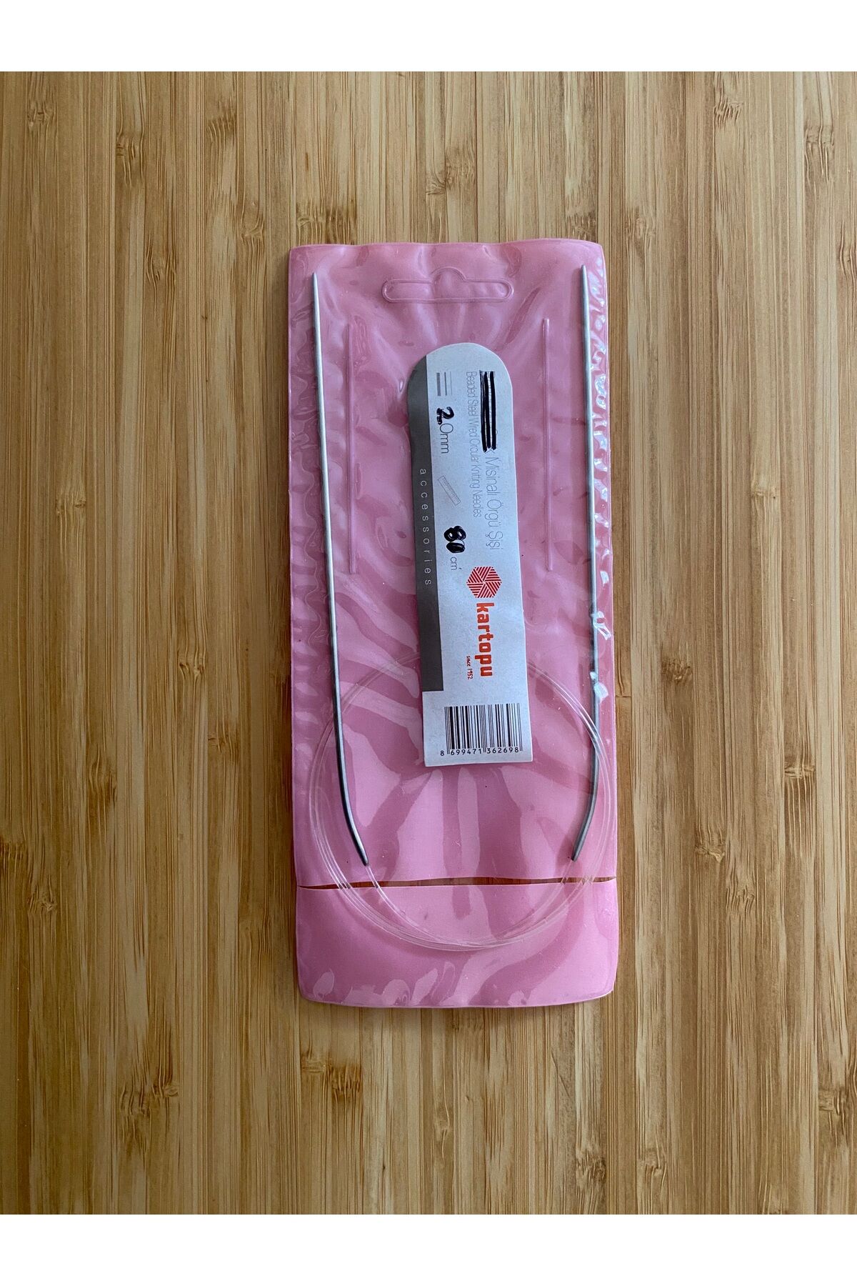 Titanyum Misinalı El Örgü Şiş 80cm. No:2.0