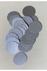 Pleksi Desenli Kalın Plastik Pul 3.2cm. 25gr. 20 Adet. Gümüş.