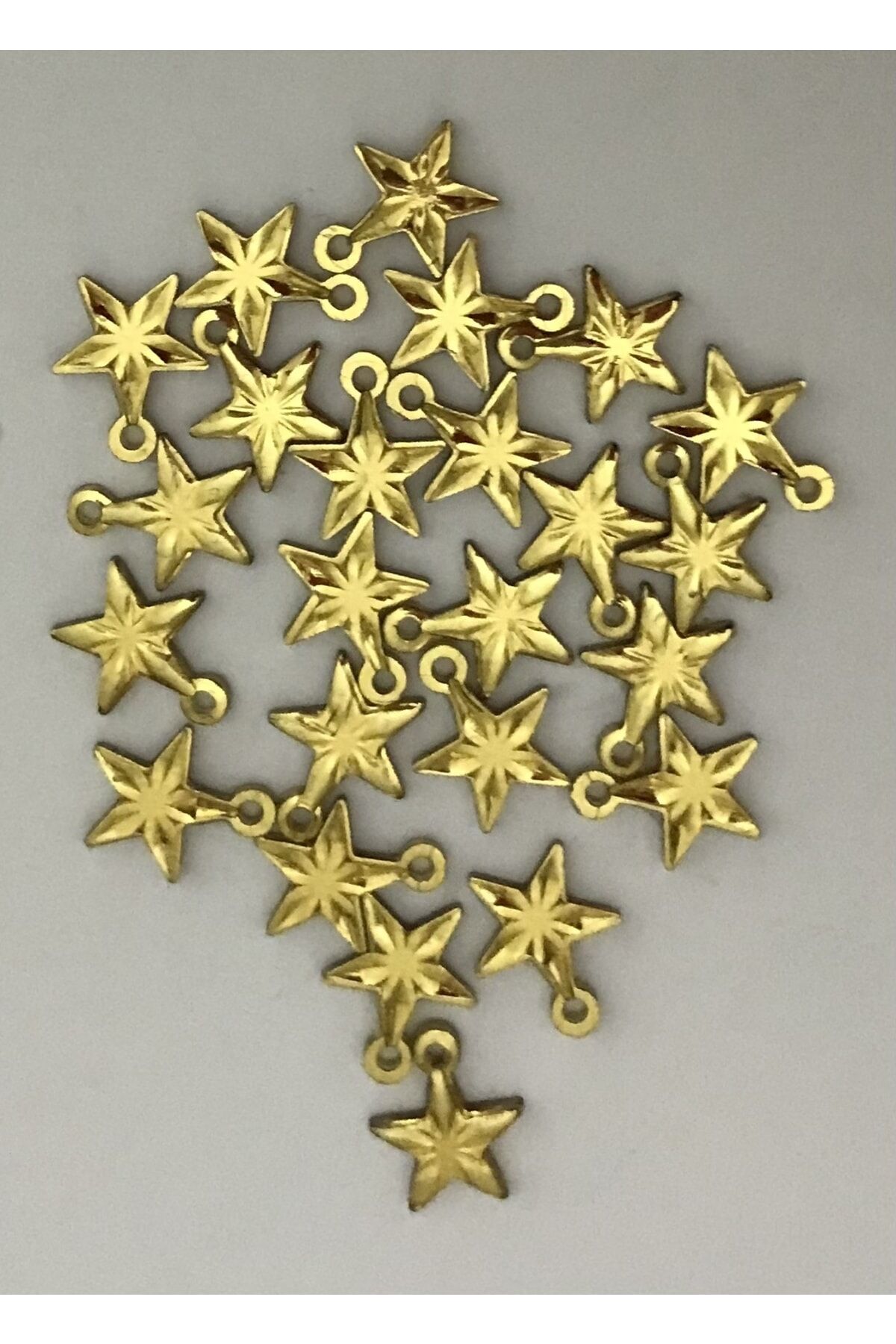 Pleksi Desenli Yıldız Gold. Oya, Çeyiz, Abiye, Mendil Işleme Pul 8mm. 20gr.