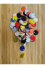 20mm makrame akrilik plastik kaplama pul. Renkli 25gr.