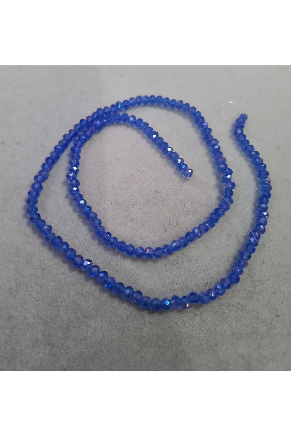 Mavi Basık Kristal Boncuk 4mm 1dizi No.23