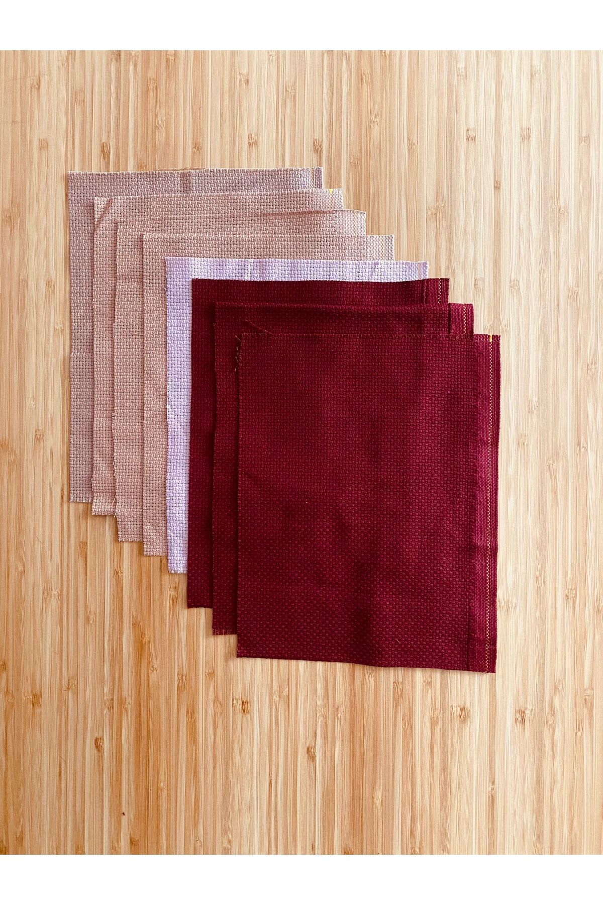 20x24cm El işi Nakışı için Kalın Etamin Pkt içi: Pudra 1ad Açık bej 3ad Koyu bej 1ad Açık bordo 1ad