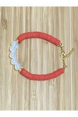 Fimo Bileklik Kalp Incili. Kırmızı.