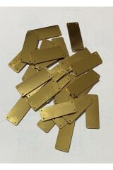 Pleksi Dikdörtgen Kalın Plastik Plaka. 1.5cmx3.7cm. 20 Adet. Sarı