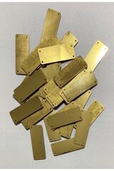 Pleksi Dikdörtgen Kalın Plastik Plaka. 1.5cmx3.7cm. 20 Adet. Sarı