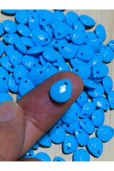 Mavi Renk Oya, Abiye, Takı, Örgü Plastik Gözyaşı Damla Boncuk. 25gr. Tahmini 195 Adet.