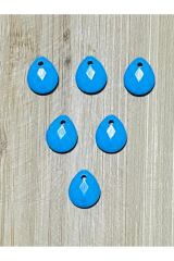 Mavi Renk Oya, Abiye, Takı, Örgü Plastik Gözyaşı Damla Boncuk. 25gr. Tahmini 195 Adet.