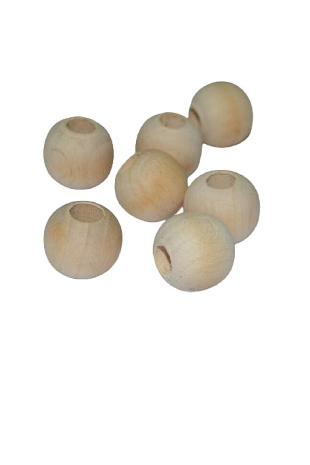 24 Mm Ham Işlenmemiş Ahşap Boncuk 50 Adet