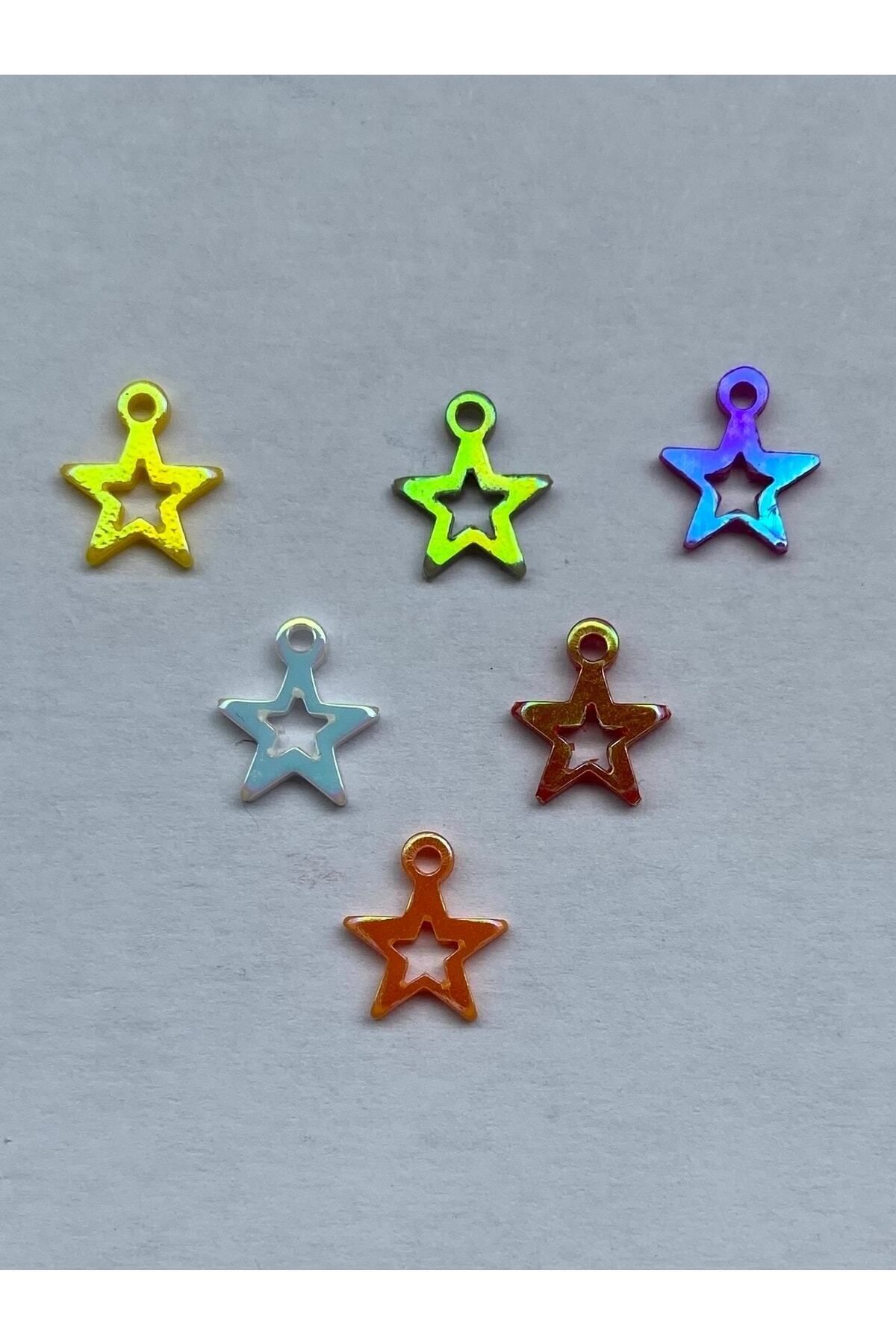 Pleksi Janjan Yıdız Plastik El Işleme Pul 7mm. 15gram. Takriben 410 Adet.