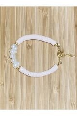 Fimo Bileklik Kalp Incili. Somon.